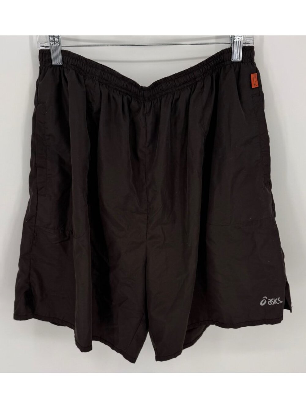 Asics Mens Elastic Waist Black Athletic Relaxed Fit Lined Running Shorts XL